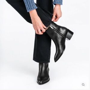 Thursday Boot Co Women’s Black Tempo Ankle Almond Pointed Toe Leather Boot 9